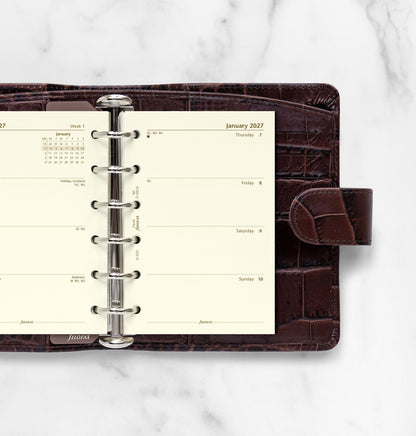 Filofax Pocket Week on Two Pages Diary Refill 2027 – Cotton Cream Paper