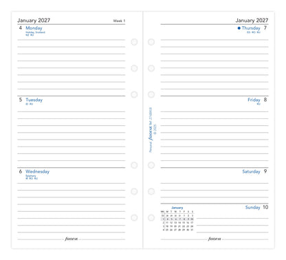 Filofax Personal Week on Two Pages Lined Diary Refill 2027 – English
