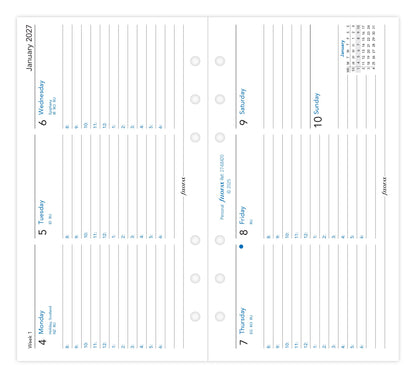Filofax Personal Horizontal Week on Two Pages Diary Refill 2027 – With Appointments