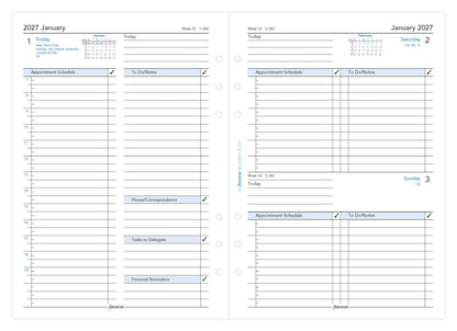 Filofax A5 Day per Page Business Diary Refill 2027 – With Appointments