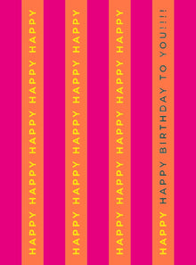 Birthday Stripes Fluoro Card