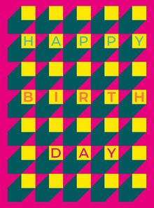 Birthday Grid Fluoro Card