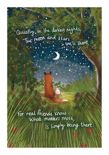 On the Darkest of Nights… Fox Under the Moon Card