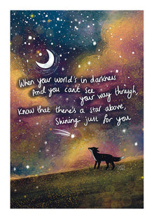 When your World is in Darkness… Fox Under the Moon Card
