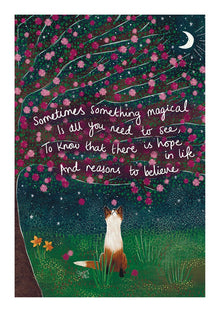 Sometimes Something Magical is All You Need. Fox Under the Moon Card