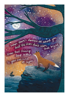 When There's Darkness All Around You… Fox Under the Moon Card