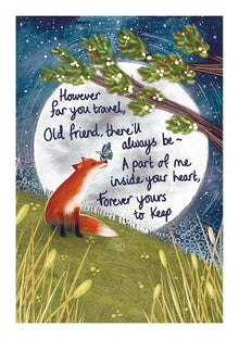 However Far You Teavel… Fox Under the Moon Card