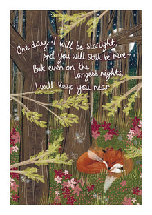 One Day I Will Be Starlight! Fox Under the Moon Card