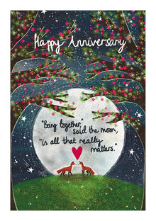 Happy Anniversary Fox Under the Moon Card