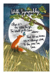 With Sympathy Fox Under the Moon Card