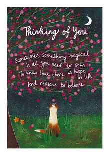 Thinking of You Fox Under the Moon Card