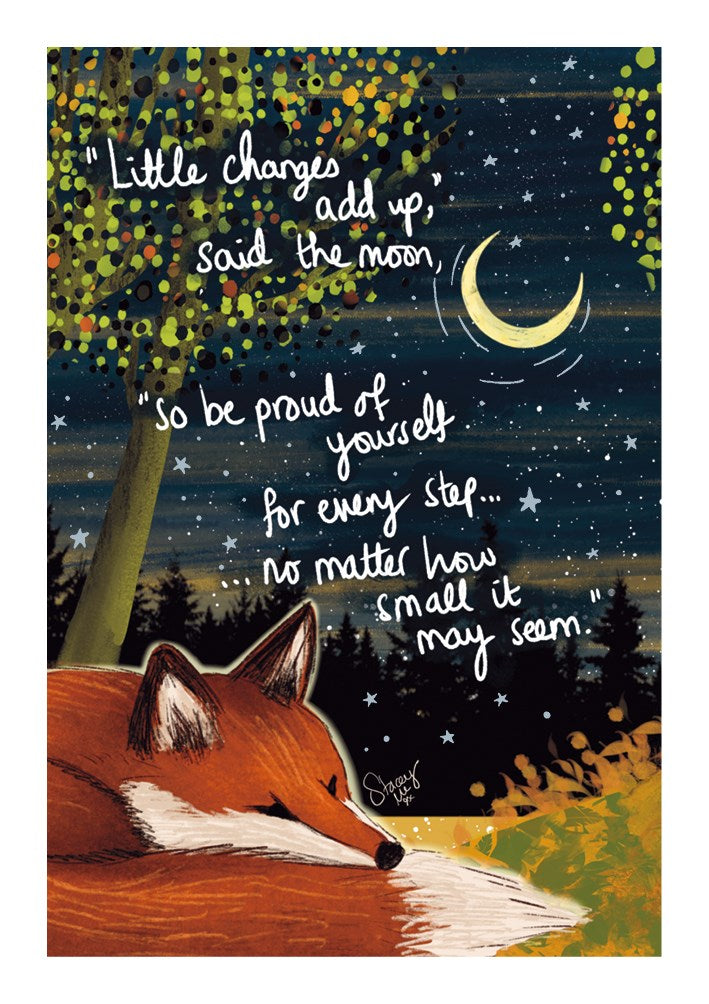 Proud of Every Step Fox Under the Moon Card
