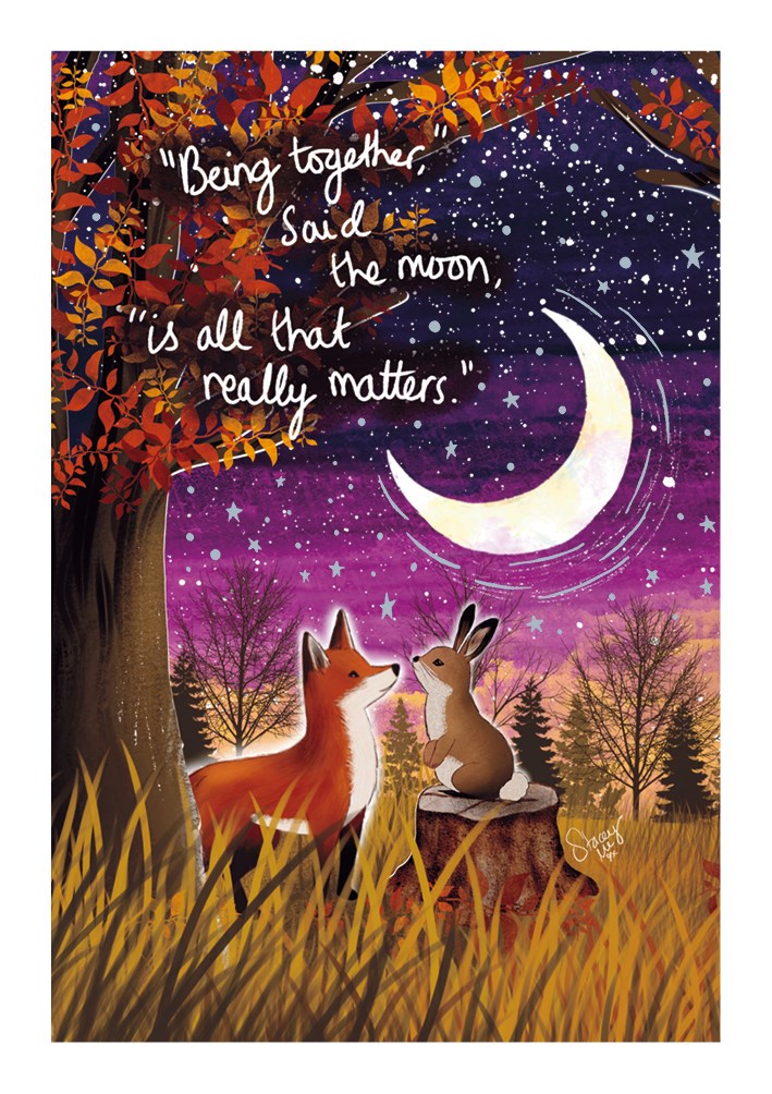 All That Matters Fox Under the Moon Card