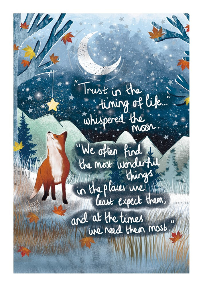 Timing of Life Fox Under the Moon Card