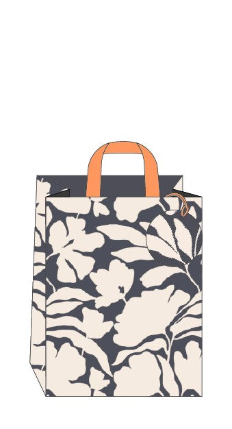 Black & White Floral Medium Gift Bag