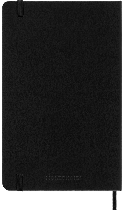 Moleskine Large Dotted Hard Cover Notebook in Black – inner pocket and details