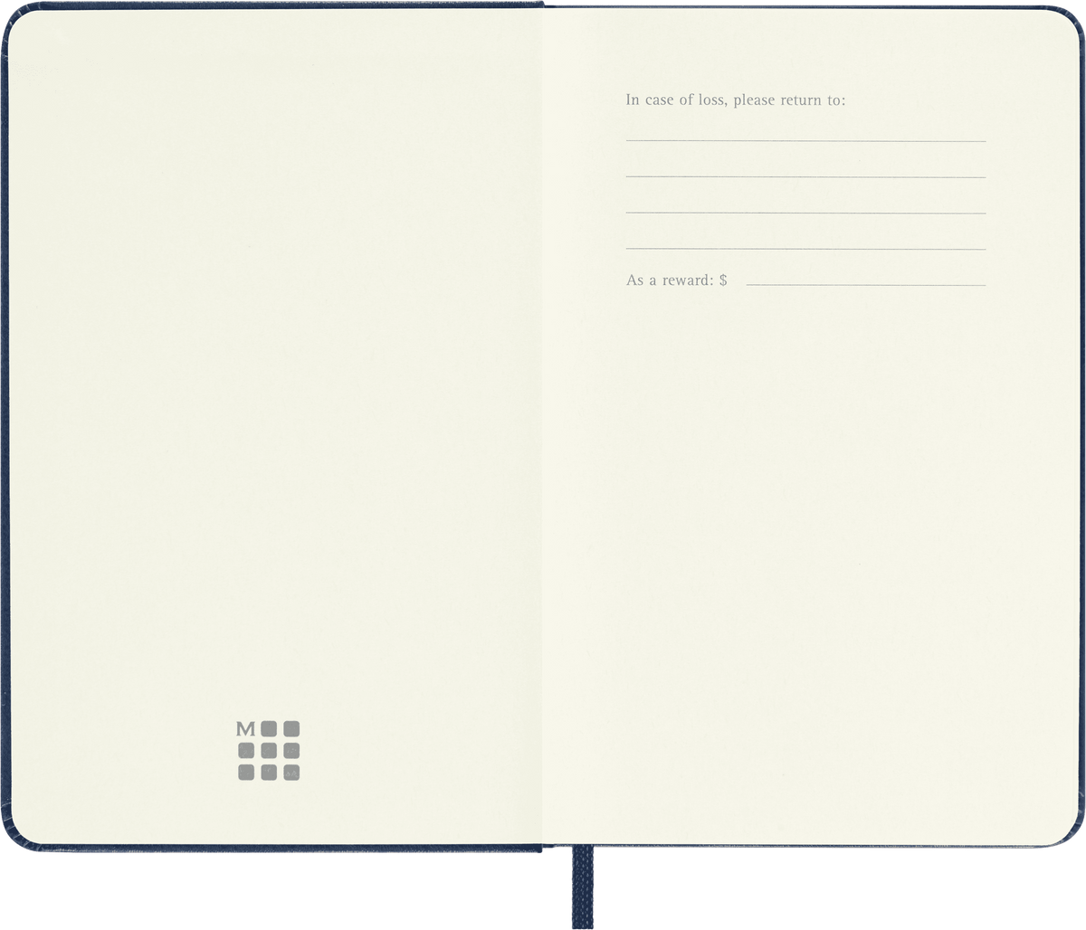 Moleskine Classic Pocket Plain Notebook, hard cover, Sapphire Blue – alternative view