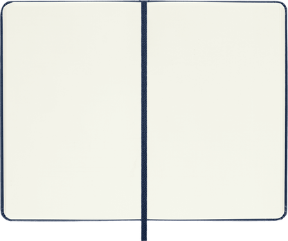 Moleskine Classic Pocket Notebook Sapphire Blue – open showing plain ivory pages