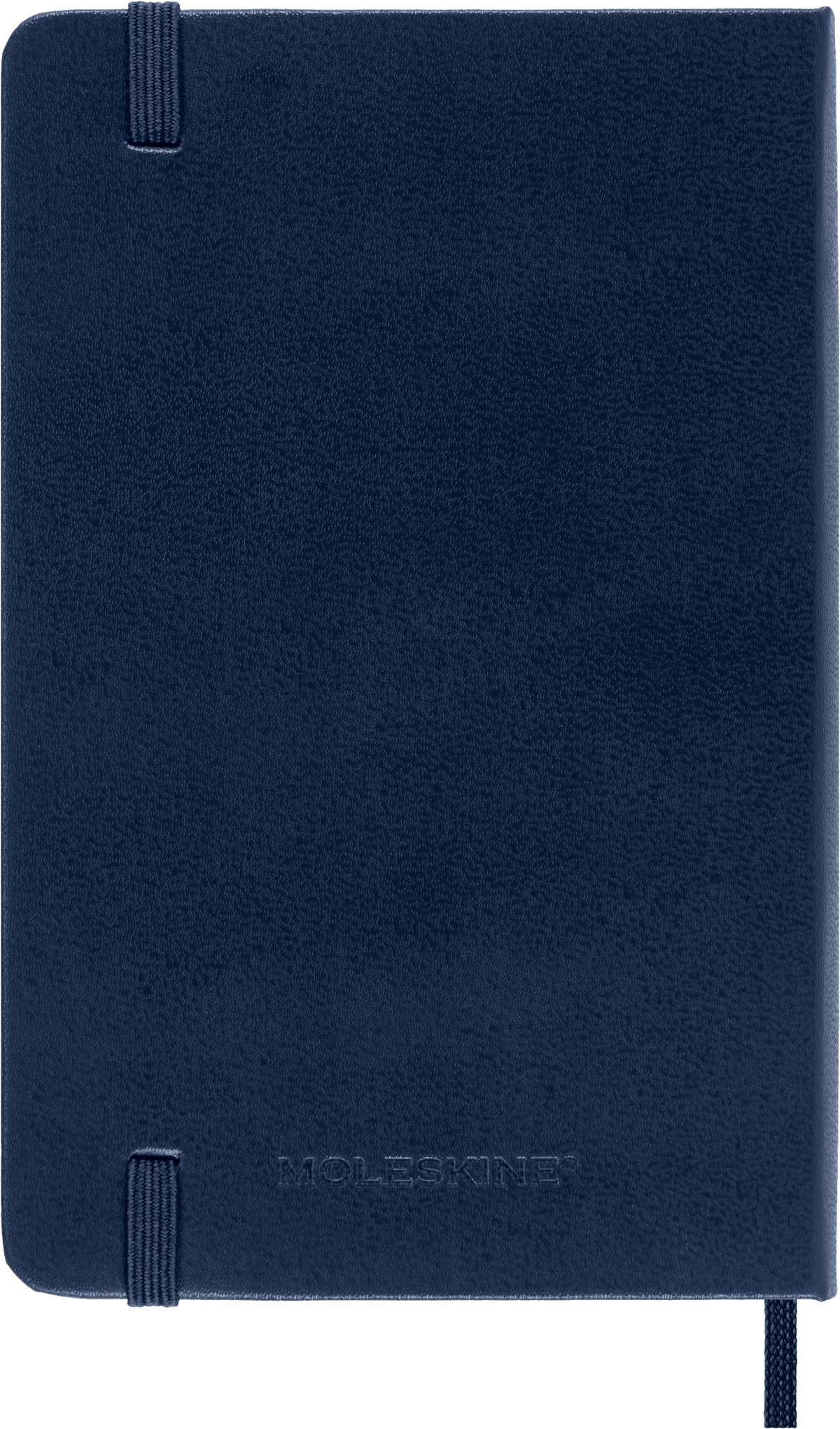 Moleskine Classic Pocket Hard Cover Notebook Sapphire Blue – elastic closure and ribbon bookmark
