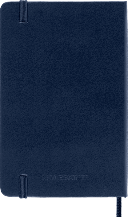 Moleskine Classic Pocket Hard Cover Notebook Sapphire Blue – elastic closure and ribbon bookmark