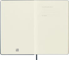 Moleskine Classic Large plain hard cover notebook in Sapphire Blue – detail view