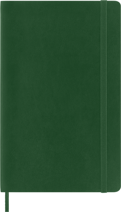 Moleskine Classic Notebook, Large, Plain, Soft Cover in Myrtle Green – front cover