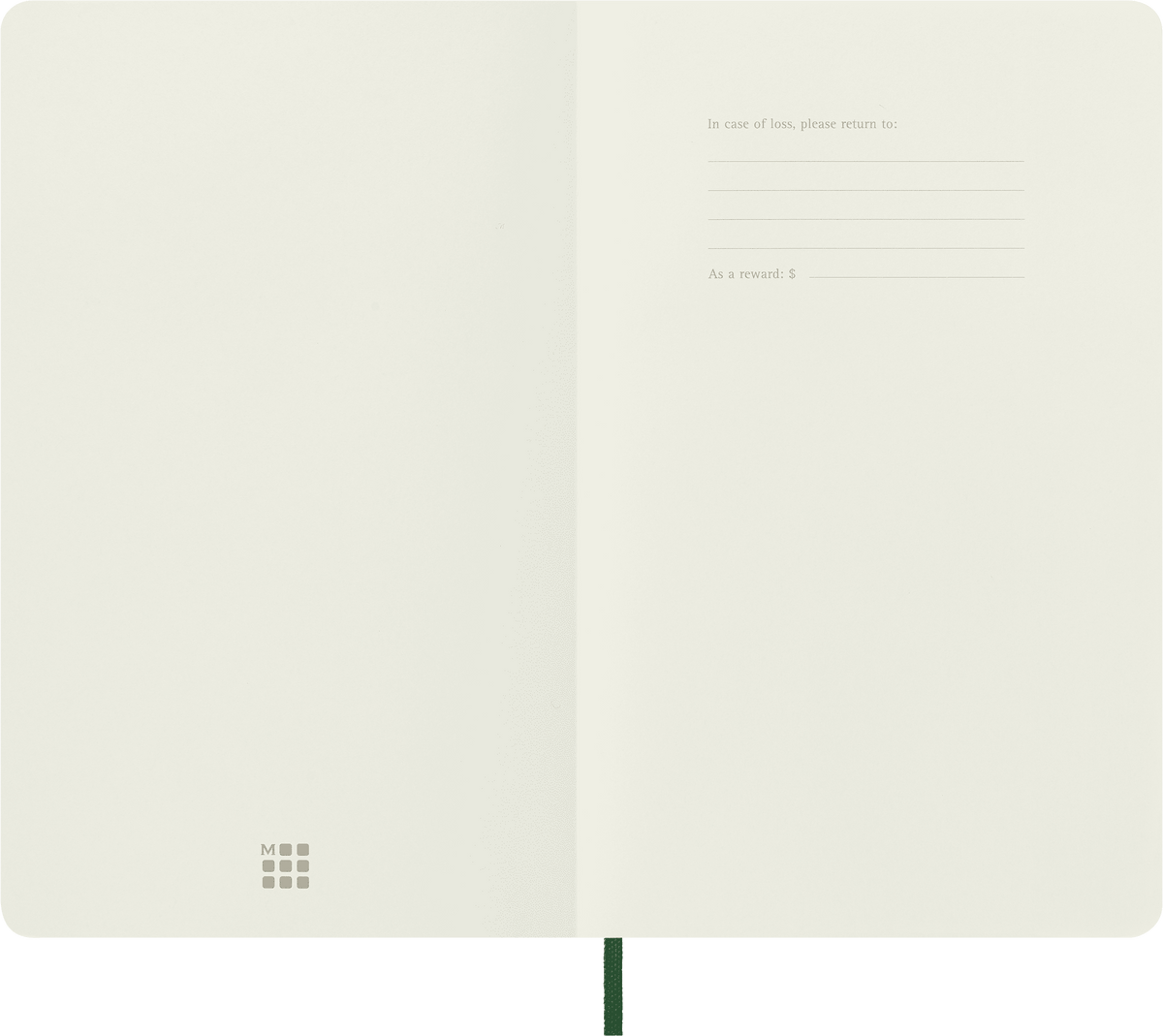 Moleskine Large Plain Soft Cover Notebook in Myrtle Green – alternative view