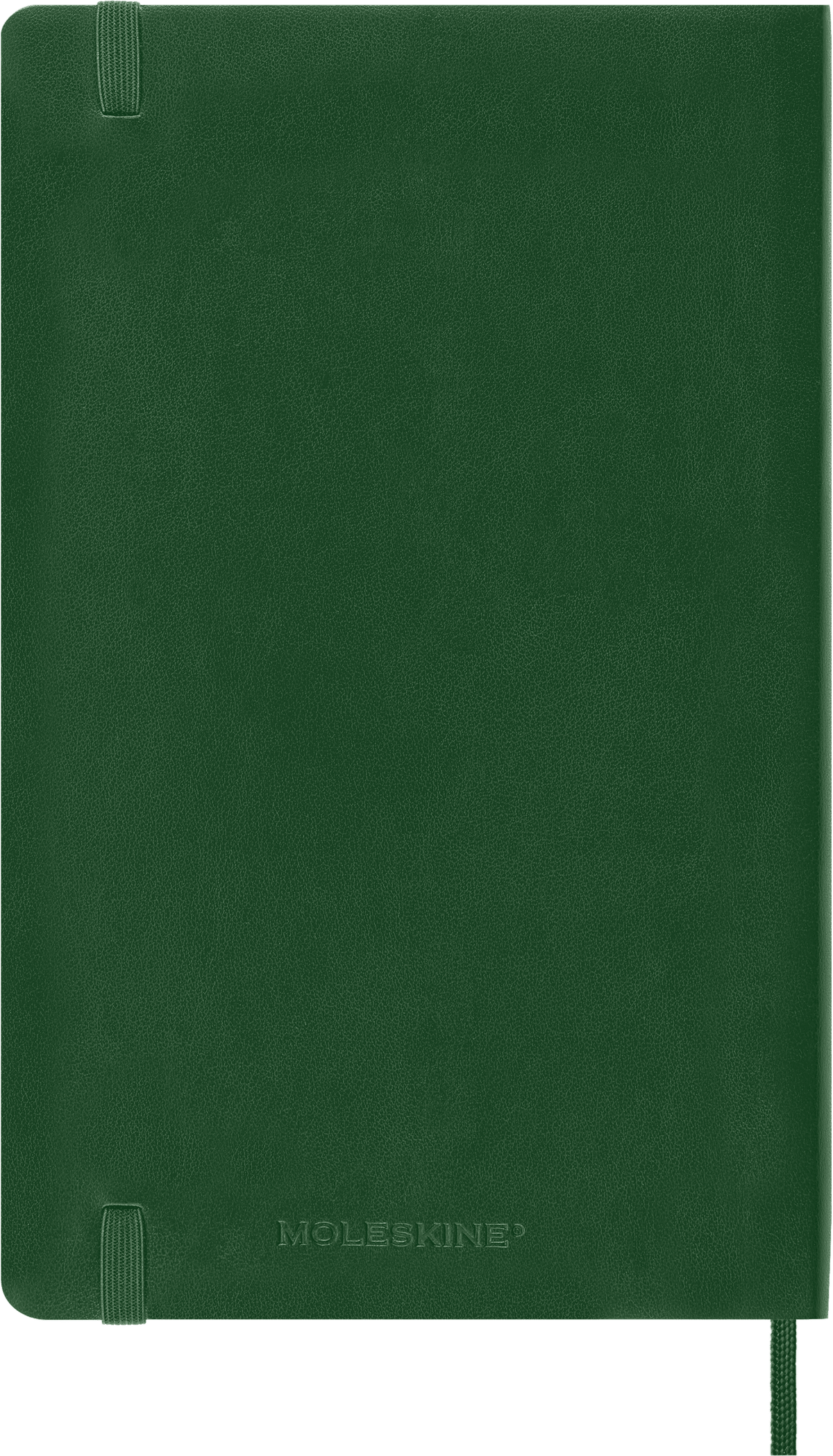 Moleskine Large Plain Soft Cover Notebook in Myrtle Green – inner pocket and details
