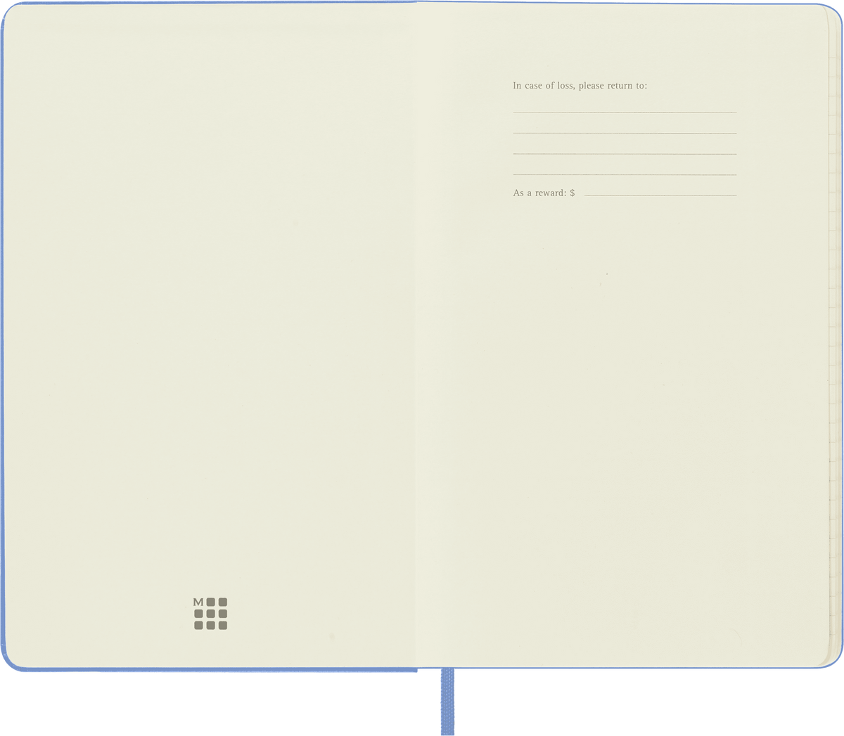 Moleskine Classic Large Ruled Hard Cover Notebook in Hydrangea Blue – view 2