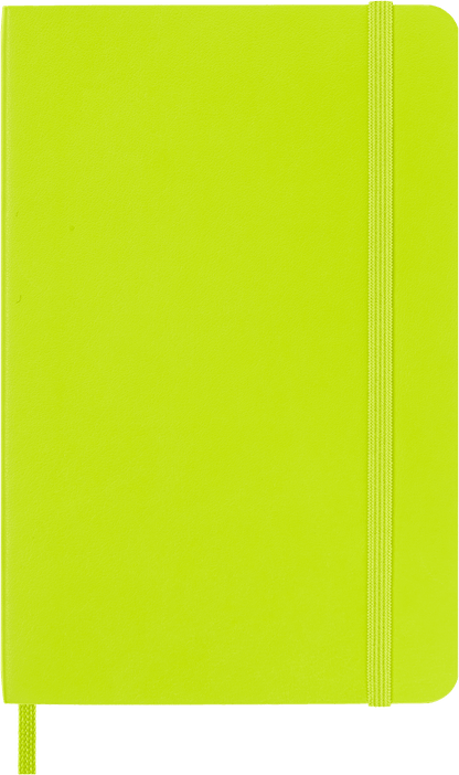 Moleskine Classic Pocket Plain Soft Cover Notebook in Lemon Green – front cover