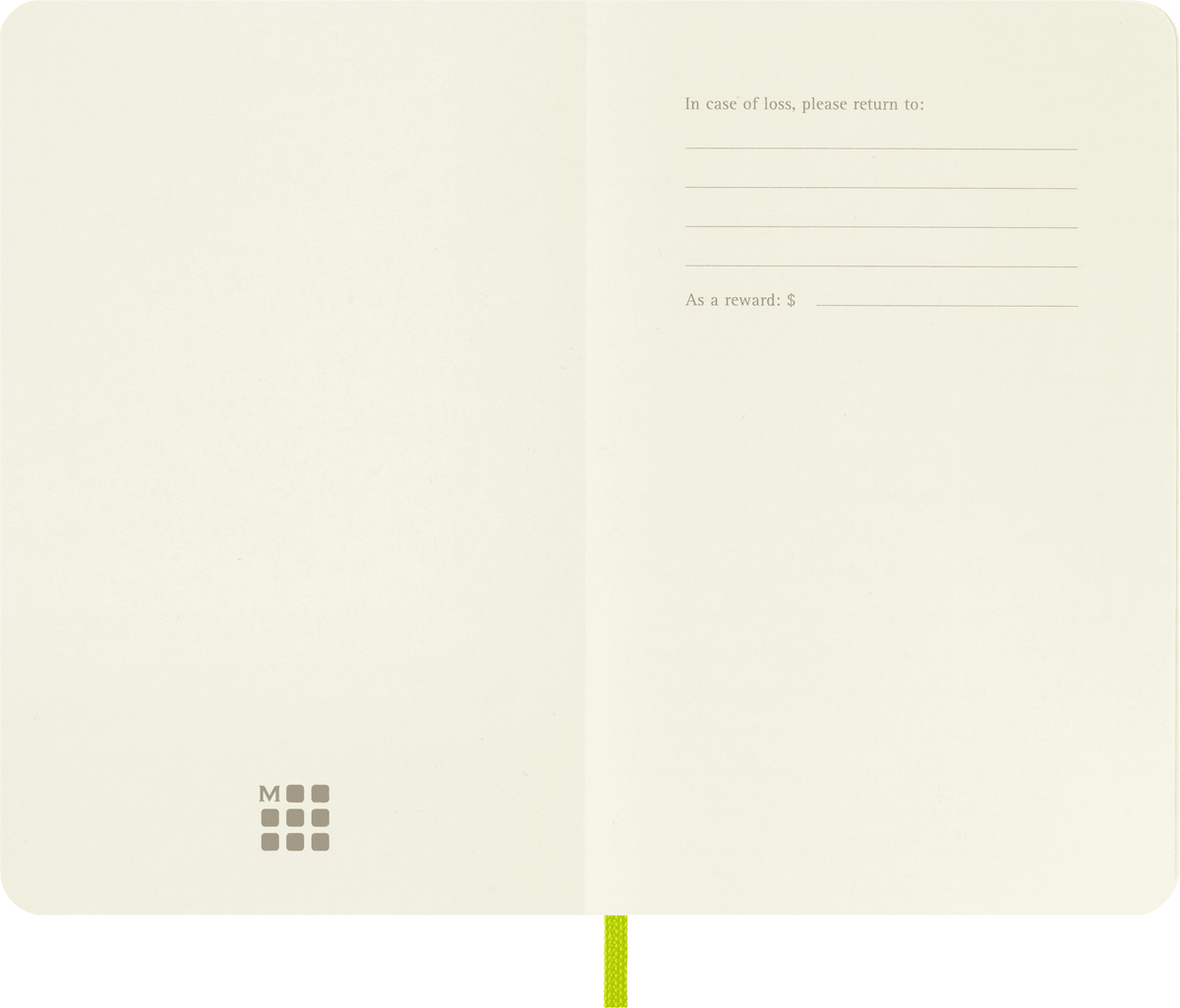 Moleskine Classic Pocket Plain Soft Cover Notebook in Lemon Green – view 2