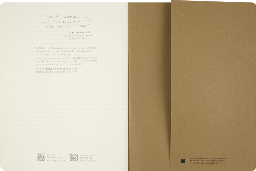 Moleskine The Lord of the Rings Cahier Journal – ruled inside pages