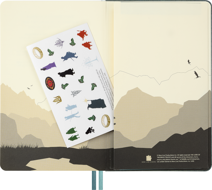 Moleskine The Lord of the Rings Aragorn notebook – map insert and stickers