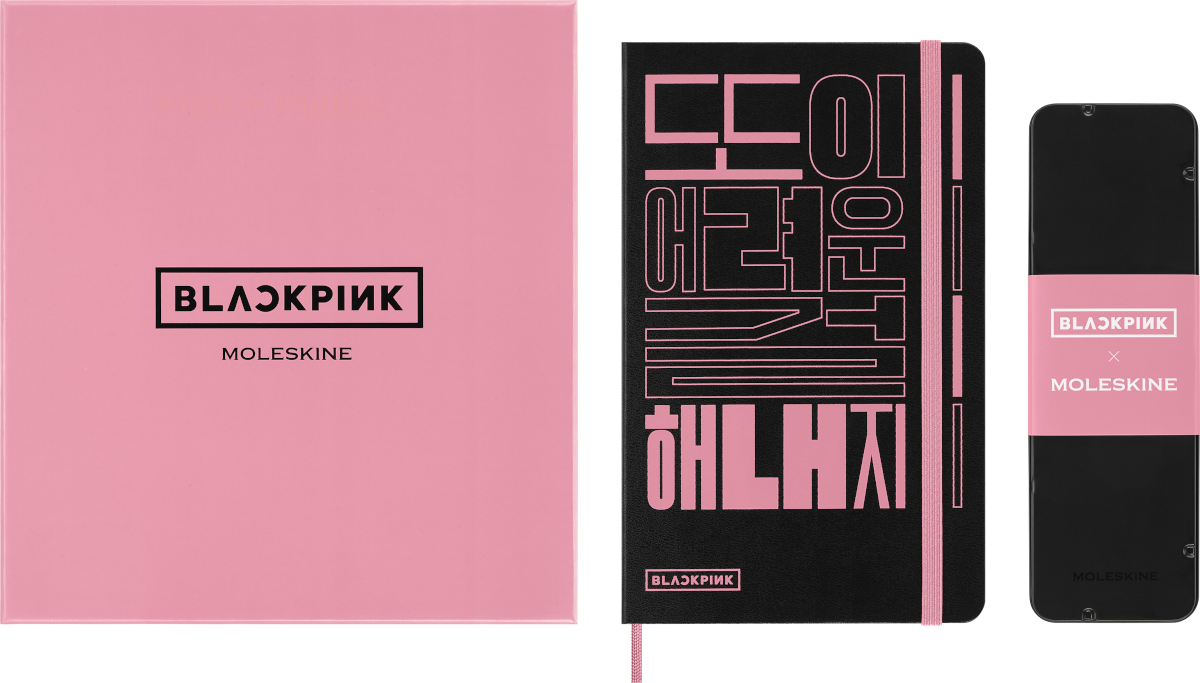 BLACKPINK x Moleskine Drawing Gift Box with large sketchbook and five watercolour pencils