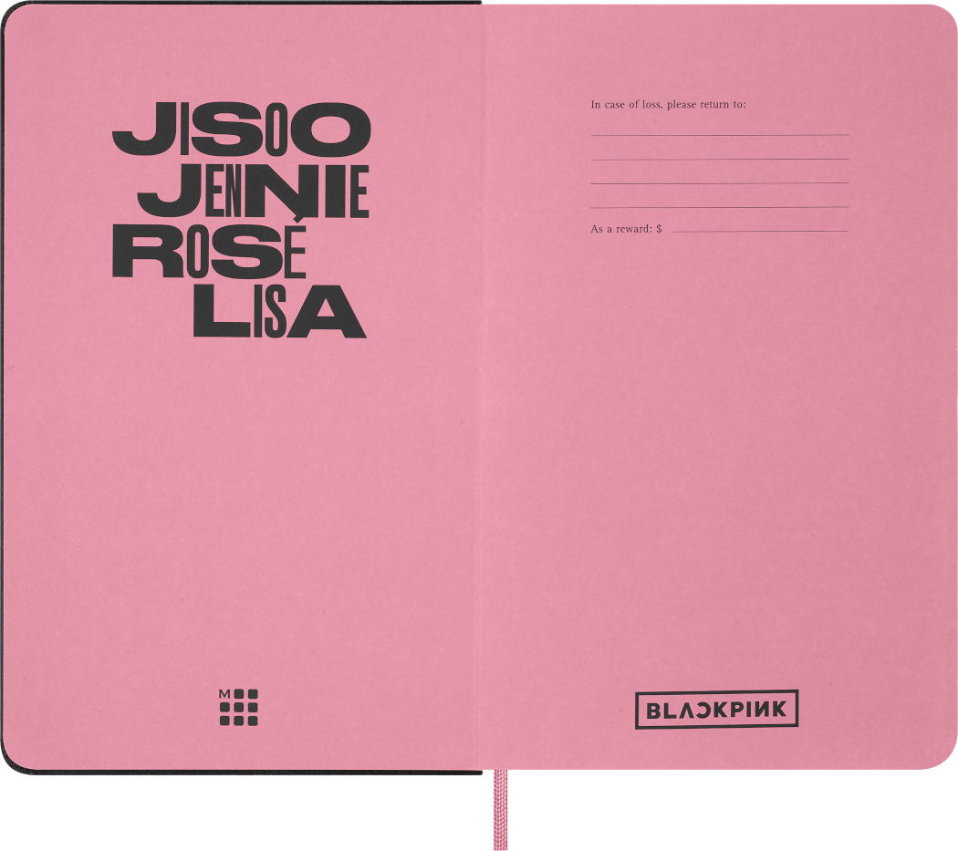 Five Moleskine watercolour pencils in black and pink shades from the BLACKPINK gift box