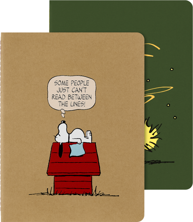 Moleskine Peanuts Cahier Journals set of 2 XL ruled – Snoopy and Woodstock covers