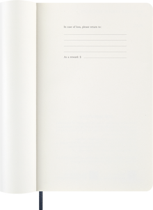 Moleskine 2026 Weekly Notebook Diary, Large, Soft Cover, Sapphire Blue – inside pages