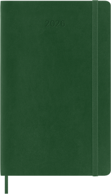 Moleskine 2026 Daily Diary, Large, Soft Cover, Myrtle Green – front cover