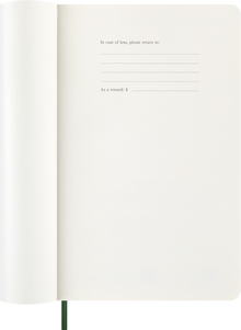 Moleskine 2026 Daily Diary, Large, Soft Cover, Myrtle Green – inside pages