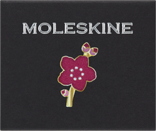 Moleskine Sakura pin – detail of enamel petals and crystals