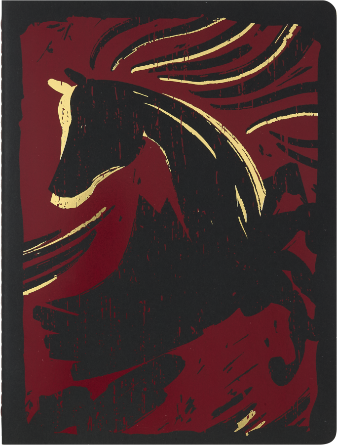 Moleskine Year of the Horse XL Cahier Journal, ruled, with red and black Fire Horse cover