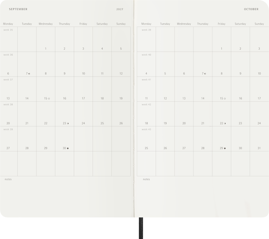 Moleskine 2027 Daily Diary – 12 Months, Large, Soft Cover, Black – view 4