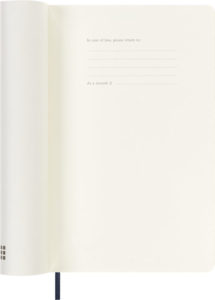 Moleskine 18-Month Weekly Notebook Diary Large Sapphire Blue soft cover – back cover