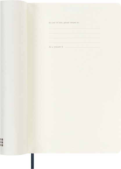 Moleskine 18-Month Weekly Notebook Diary Large Sapphire Blue soft cover – back cover