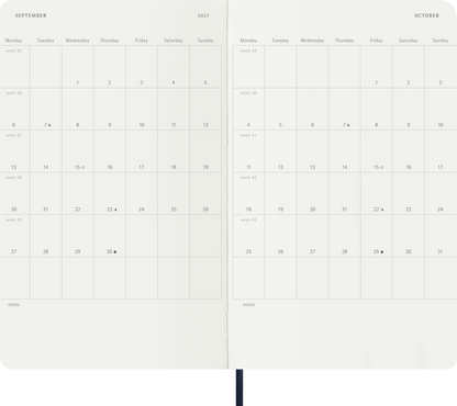 Moleskine 18-Month Weekly Notebook Diary – inside pages