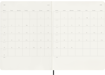 Moleskine 2026–27 Weekly Diary – 18 Months, Extra Large, Soft Cover, Black – view 4