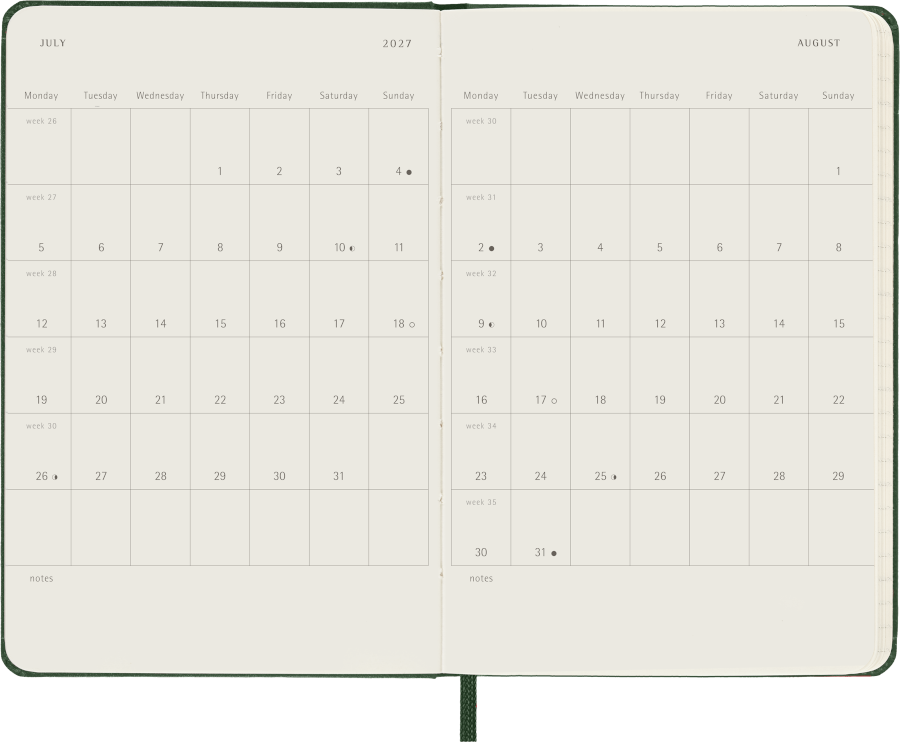Moleskine 2027 Daily Diary – inside pages