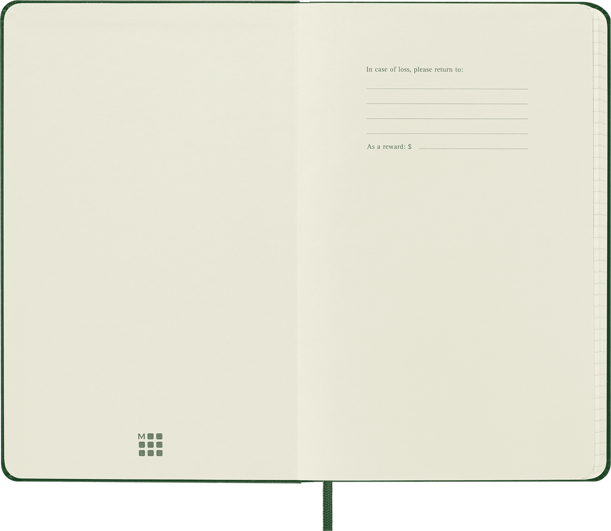 Moleskine Large Squared Hard Cover Notebook in Myrtle Green – alternative view