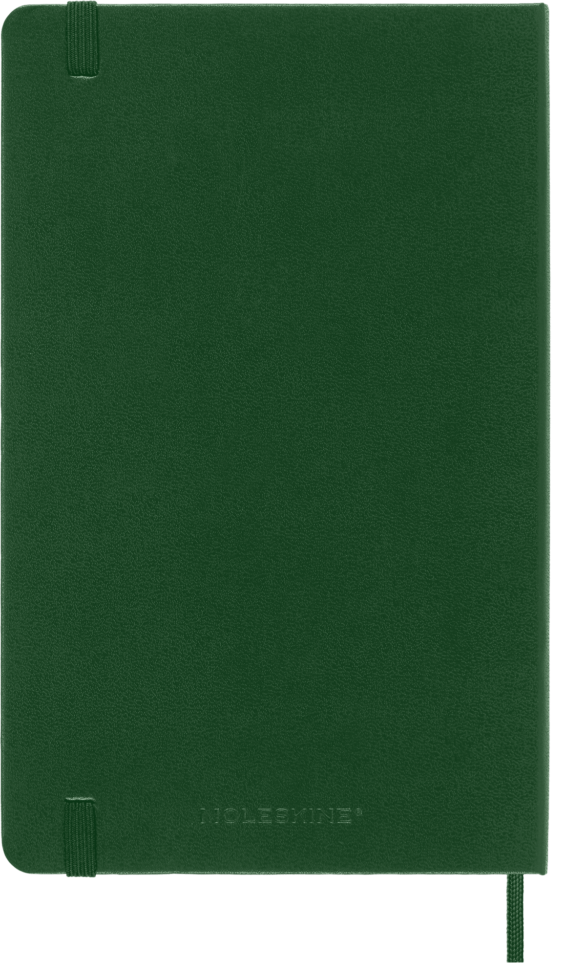 Moleskine Large Squared Hard Cover Notebook in Myrtle Green – inner pocket and details
