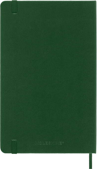 Moleskine Large Squared Hard Cover Notebook in Myrtle Green – inner pocket and details